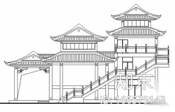 某三层重檐古建施工图cad施工图下载【ID:166575143】