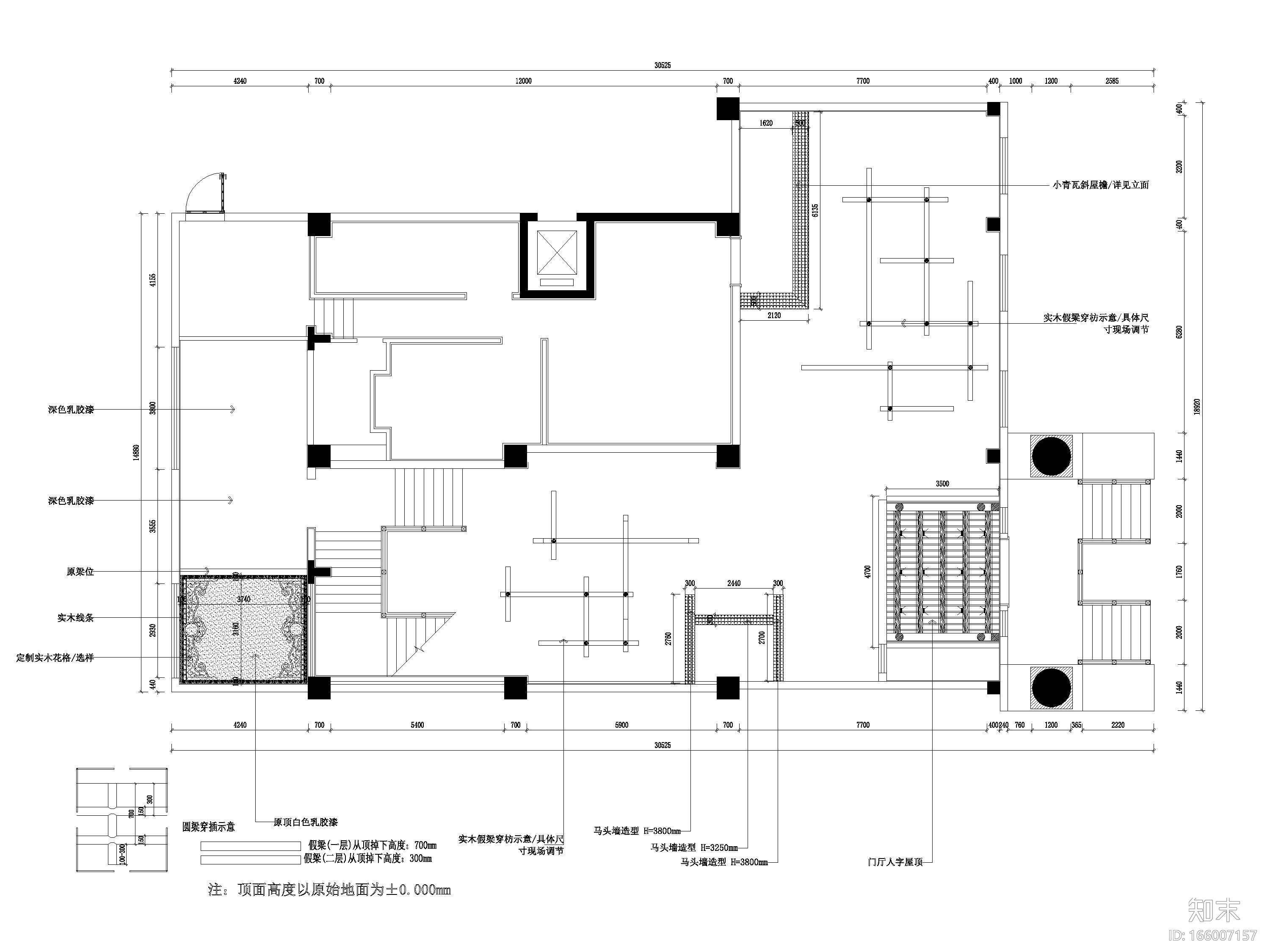 [江苏]670㎡二层中式小龙坎火锅店施工图cad施工图下载【ID:166007157】