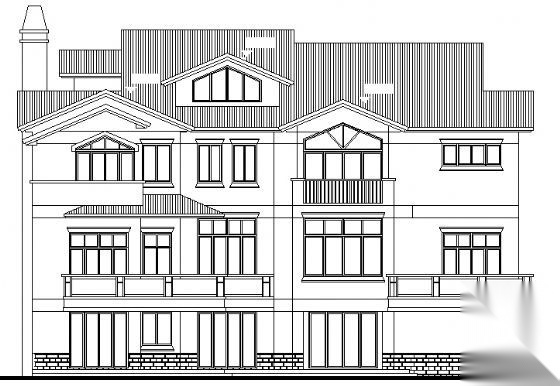 某三层别墅建筑方案图cad施工图下载【ID:149919185】