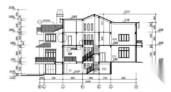 某三层别墅建筑方案图cad施工图下载【ID:149919185】