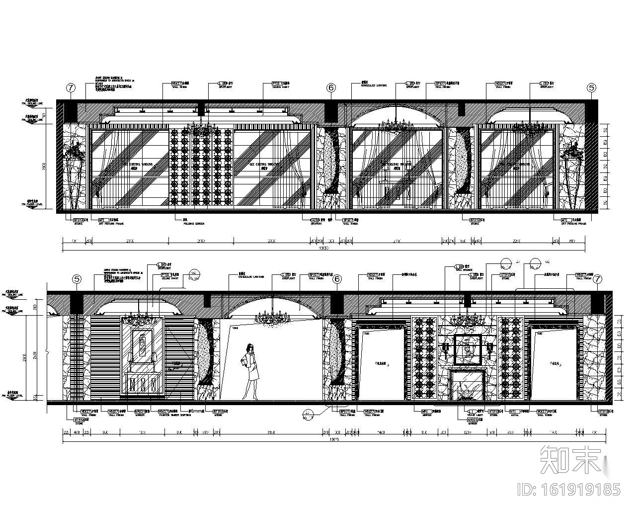 五星酒店豪华总统套房施工图cad施工图下载【ID:161919185】