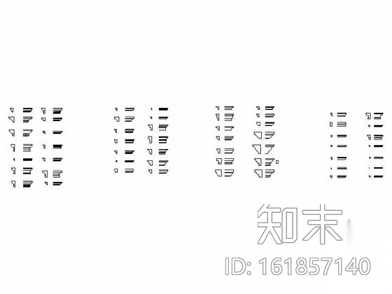 欧式构件檐线成套CAD图块cad施工图下载【ID:161857140】