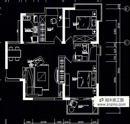 两室一厅施工图施工图下载【ID:36938560】