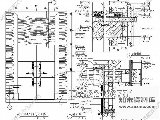 图块/节点西餐厅VIP房入口门详图cad施工图下载【ID:832193751】