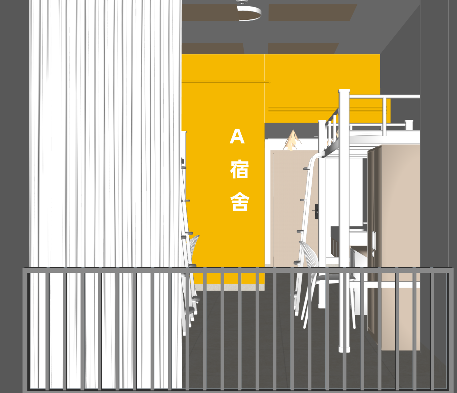 现代宿舍SU模型下载【ID:1216003612】