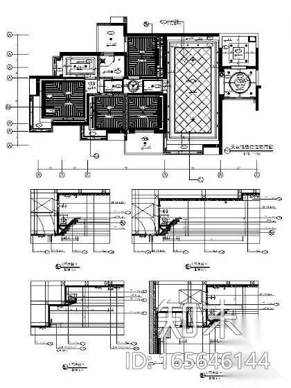欧式家居吊顶详图施工图下载【ID:165646144】