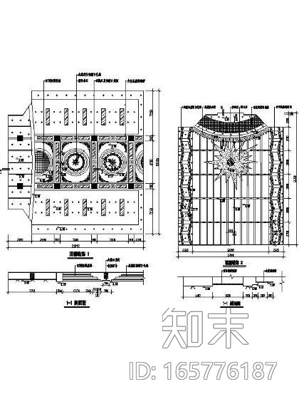 舞厅吊顶详图cad施工图下载【ID:165776187】