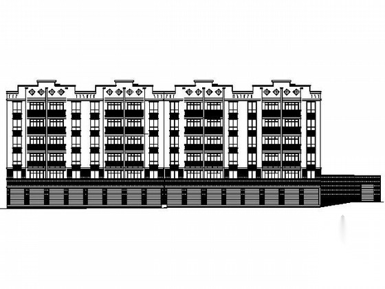 [重庆]某六层沿街商住楼建筑施工图（南梯）cad施工图下载【ID:165922169】