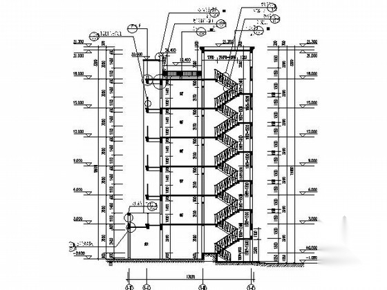 [重庆]某六层沿街商住楼建筑施工图（南梯）cad施工图下载【ID:165922169】