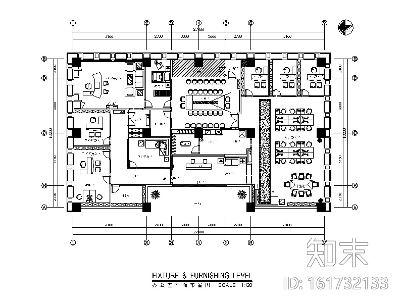 [四川]某建筑工程有限公司办公楼CAD施工图（含效果图...施工图下载【ID:161732133】