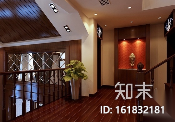 [原创]中式复古情怀三层别墅家装施工图（含效果图）cad施工图下载【ID:161832181】