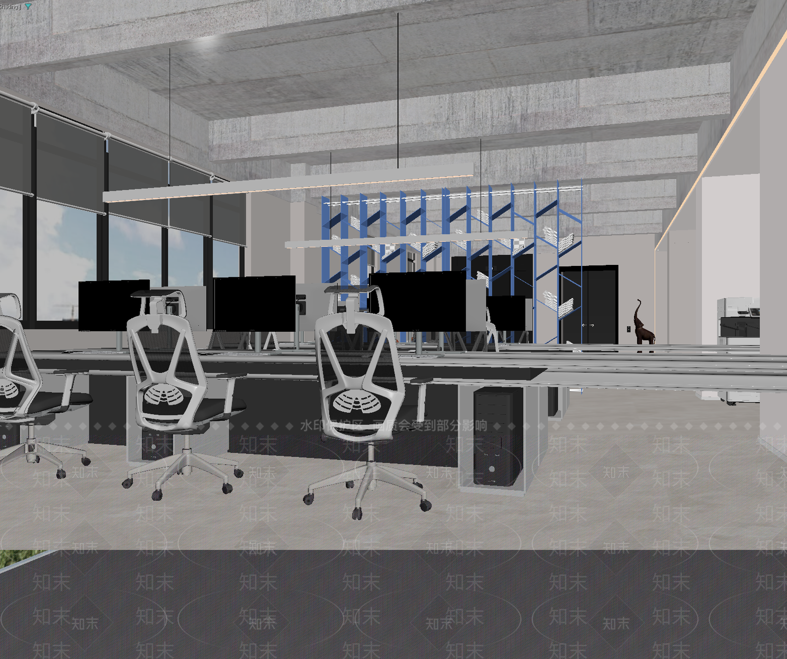 现代办公区3D模型下载【ID:1214840379】