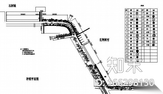 北京某道路绿化竣工图cad施工图下载【ID:166298130】