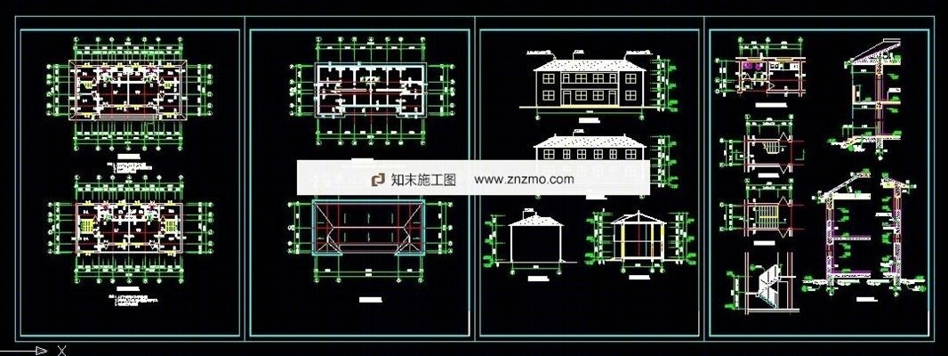 办公室别墅cad施工图下载【ID:66951792】