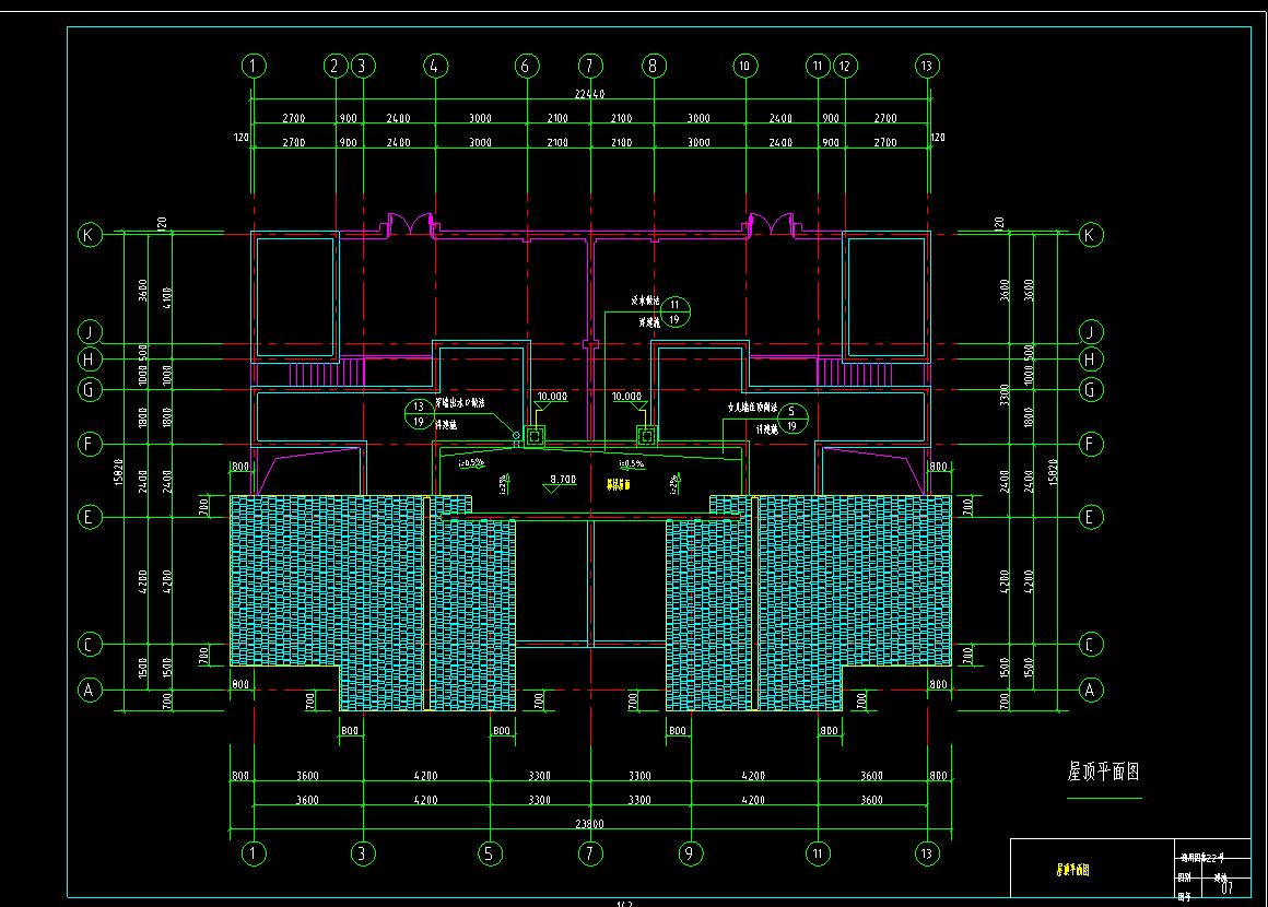 两户双联式别墅建筑施工图设计cad施工图下载【ID:165754186】