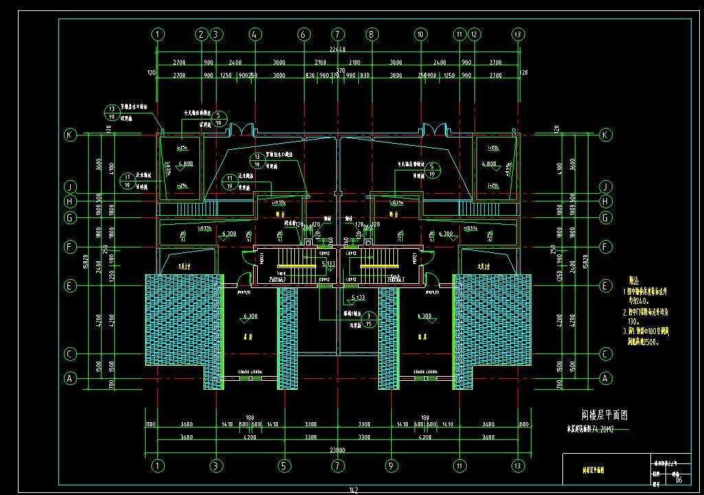 两户双联式别墅建筑施工图设计施工图下载【ID:149872129】