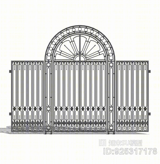 铁艺大门SU模型下载【ID:925317178】