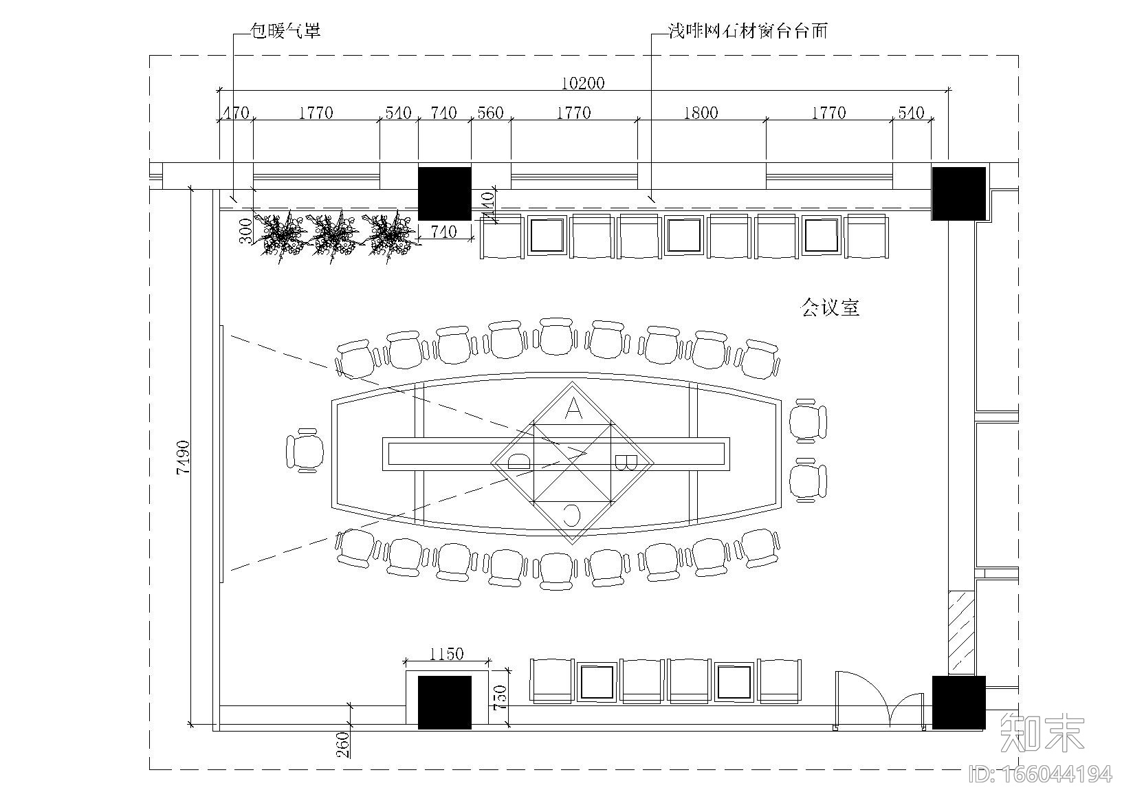 会议室装修详图(一)cad施工图下载【ID:166044194】