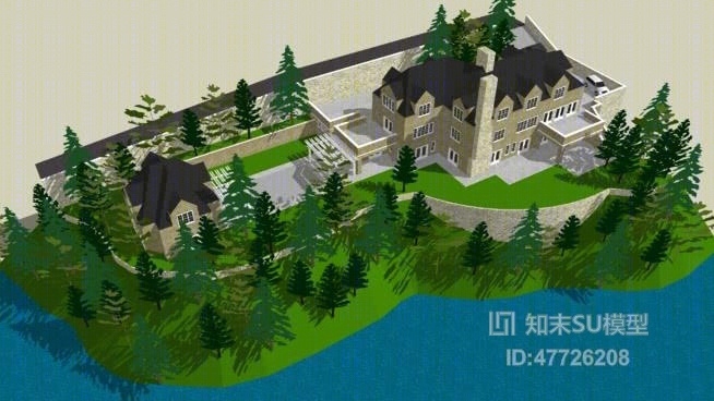 独栋别墅SU模型下载【ID:47726208】