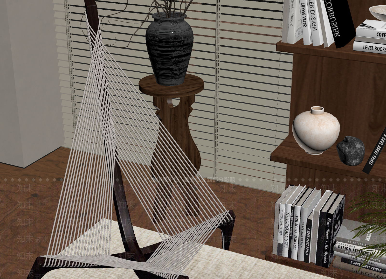 侘寂休闲椅3D模型下载【ID:1214720476】