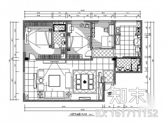 [新疆]精品简约欧式三居室装修CAD施工图（含效果图）cad施工图下载【ID:161711152】