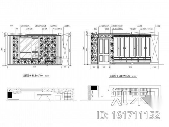 [新疆]精品简约欧式三居室装修CAD施工图（含效果图）cad施工图下载【ID:161711152】