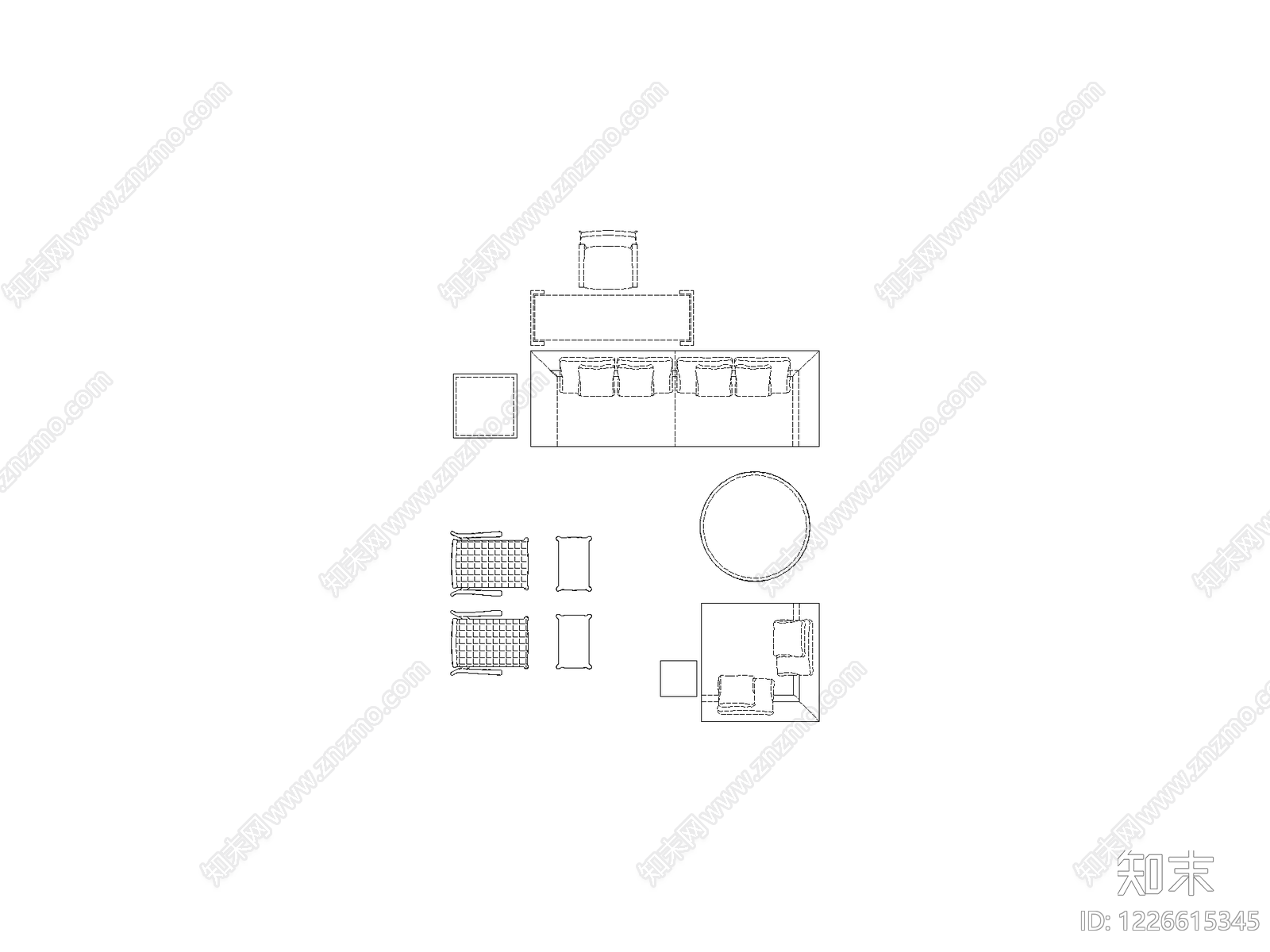 家装图块cad施工图下载【ID:1226615345】