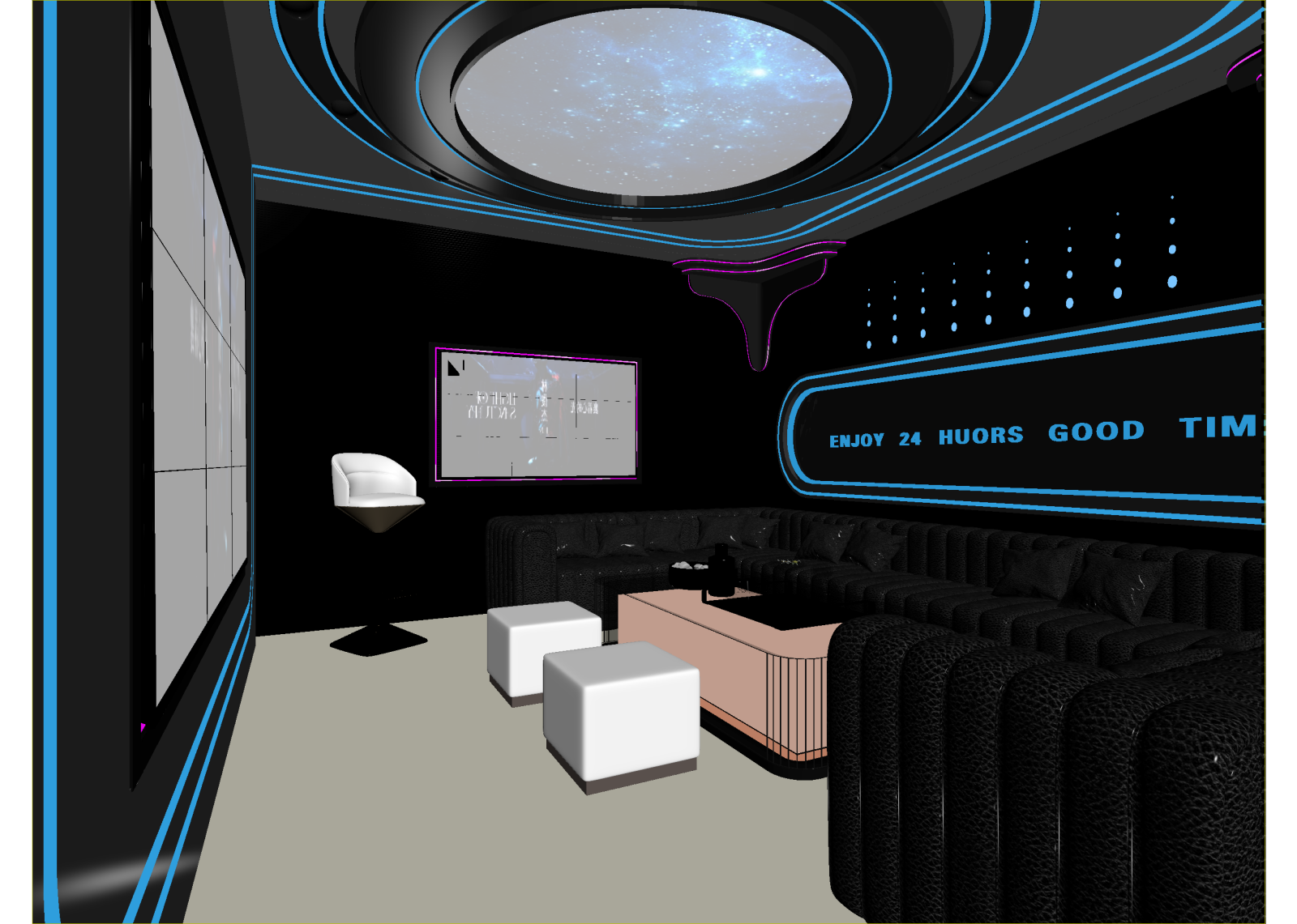 现代电竞房3D模型下载【ID:1214249453】