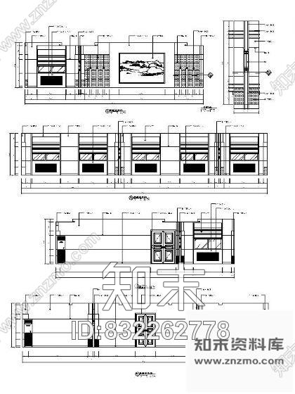 图块/节点会议室立面设计图施工图下载【ID:832262778】