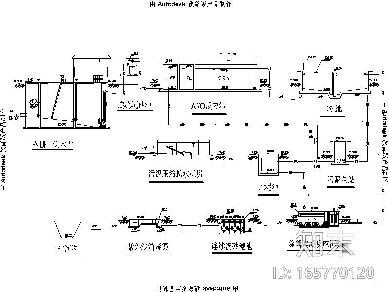 荥阳市广武镇污水处理工程全套图纸施工图下载【ID:165770120】