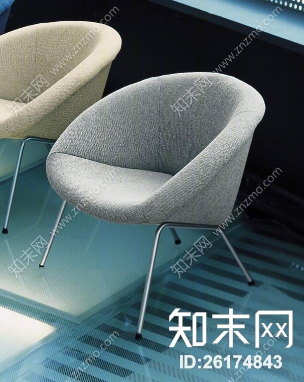 现代布艺休闲椅3D模型下载【ID:26174843】