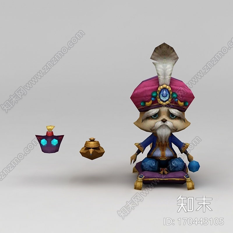 现代3D召唤师联盟老浣熊游戏角色CG模型下载【ID:170443105】