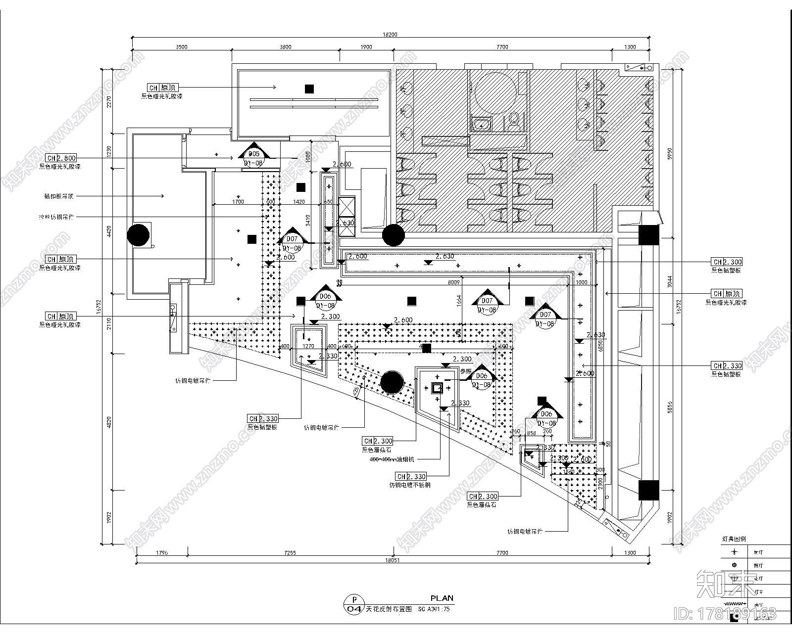 一风围炉鱼生餐厅|效果图+施工图+物料书cad施工图下载【ID:178189163】