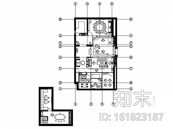 [山东]原创古镇胡同内高雅现代中式会所室内装修施工图（...施工图下载【ID:161823187】