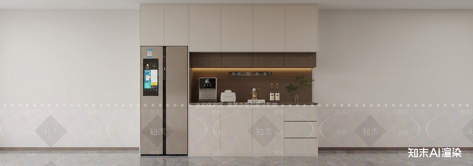 嵌入式浅色餐边柜家居餐厅3D模型下载【ID:1227458281】