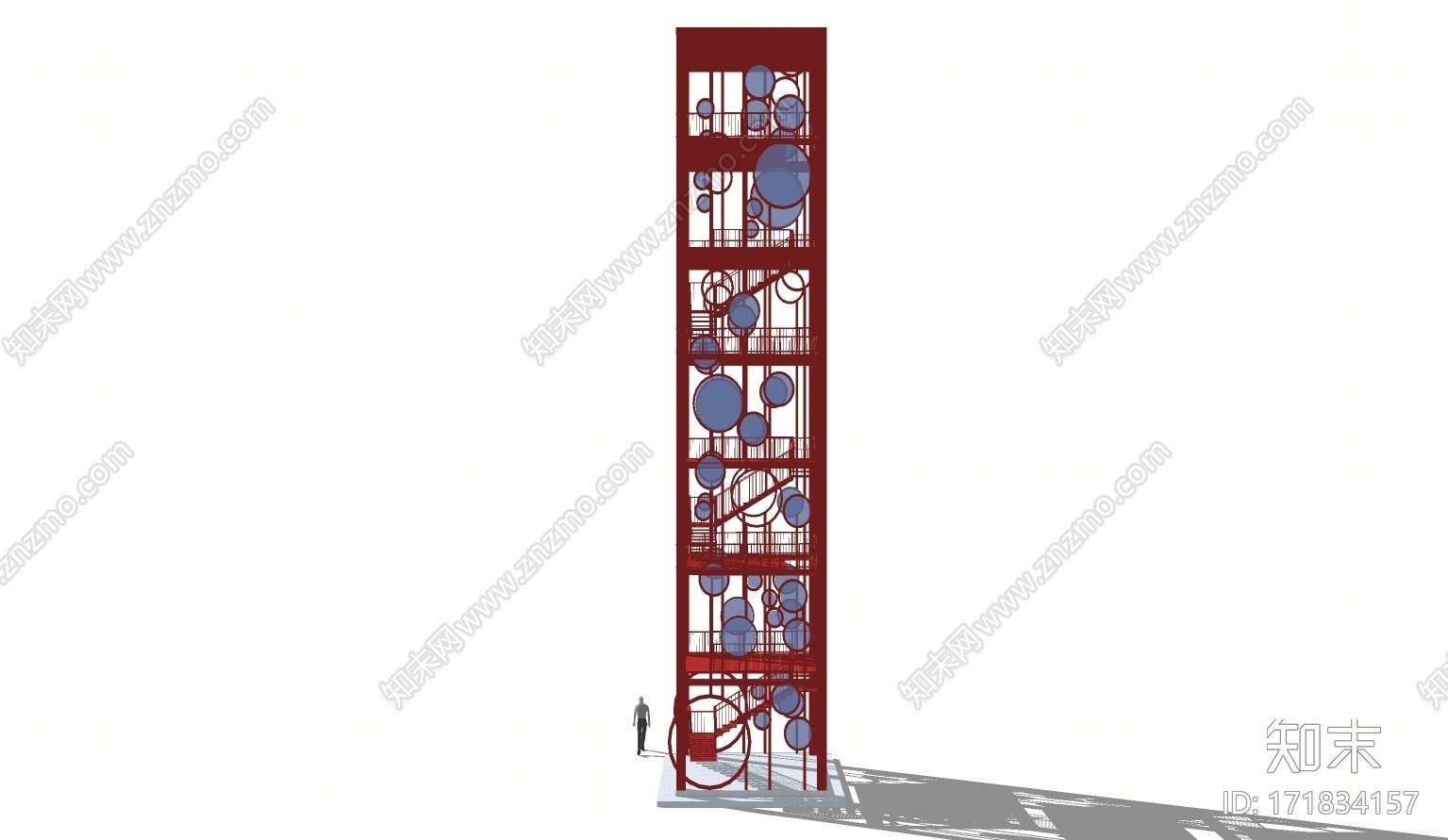 现代瞭望塔景观塔SU模型下载【ID:171834157】