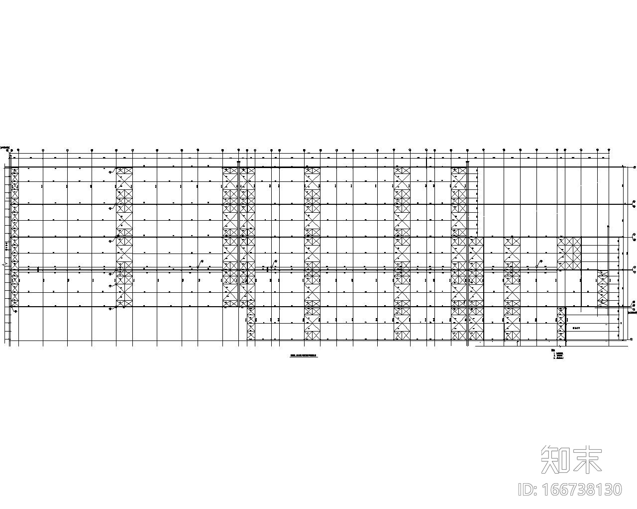 某大型重钢厂房结构施工图（CAD）施工图下载【ID:166738130】