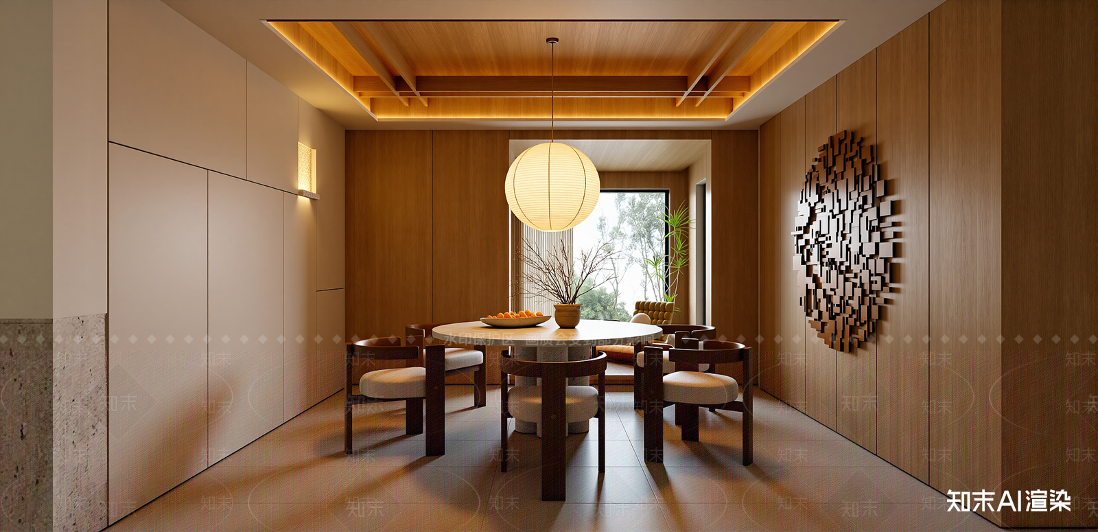 新中式家居餐厅SU模型下载【ID:1216055067】