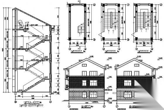 磐安县尖山镇某三层别墅A户型建筑施工图cad施工图下载【ID:149919165】