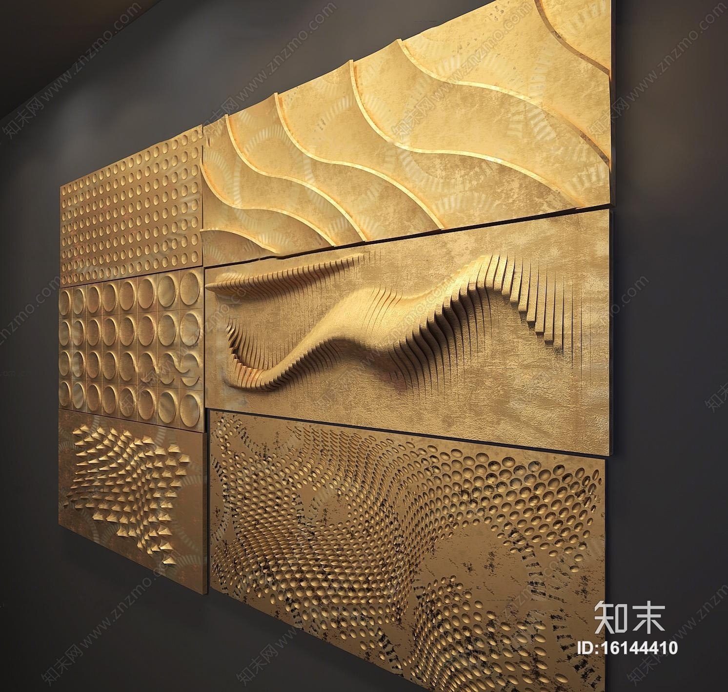 现代装饰板组合3D模型下载【ID:16144410】