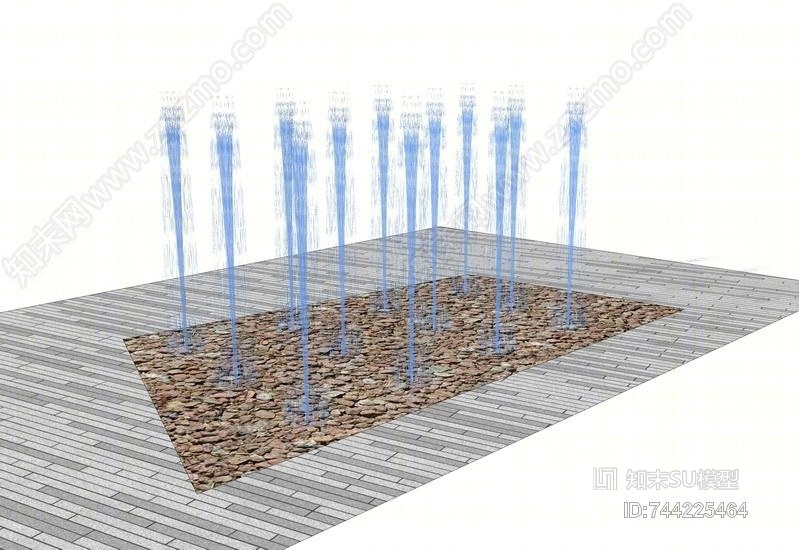 广场旱喷SU模型下载【ID:744225464】