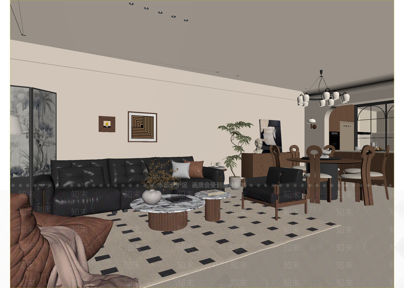 复古客餐厅3D模型下载【ID:1215156717】