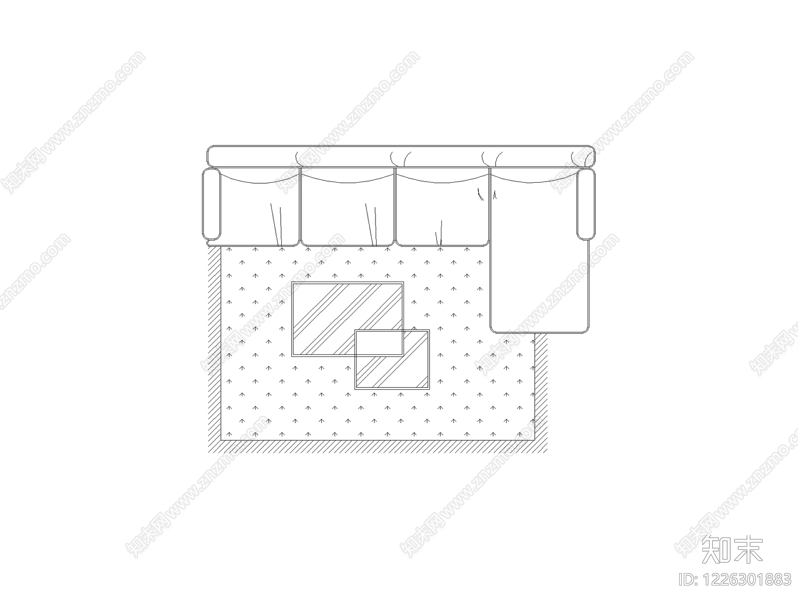 沙发cad施工图下载【ID:1226301883】