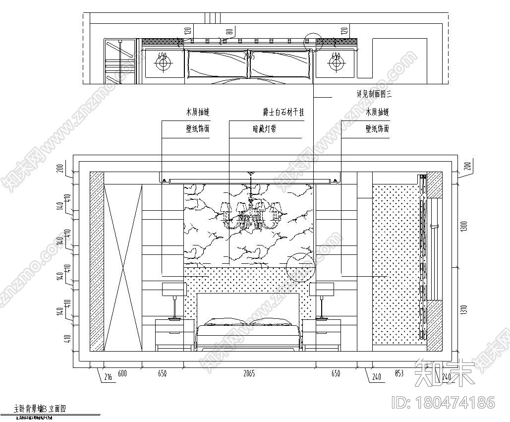 现代简约149㎡3室2厅2卫住宅装修施工图设计cad施工图下载【ID:180474186】