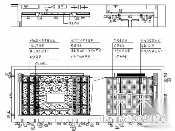 [上海]东方意韵现代新中式四居室CAD装修施工图（含效果...施工图下载【ID:165903156】