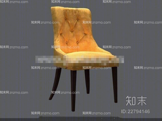 欧式新古典布艺休闲椅3D模型下载【ID:22794146】