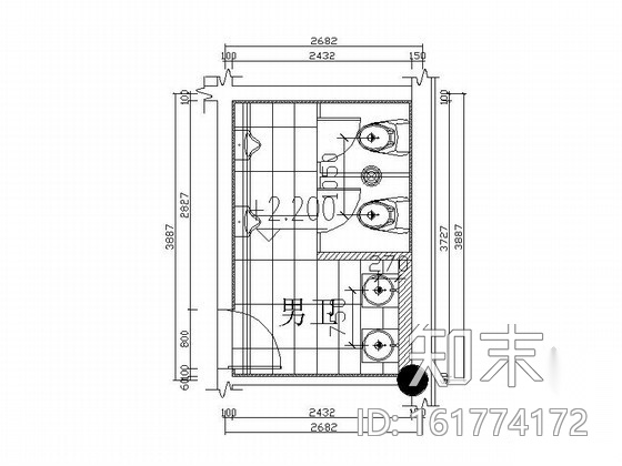 [深圳]某商务酒店餐厅卫生间装修图cad施工图下载【ID:161774172】