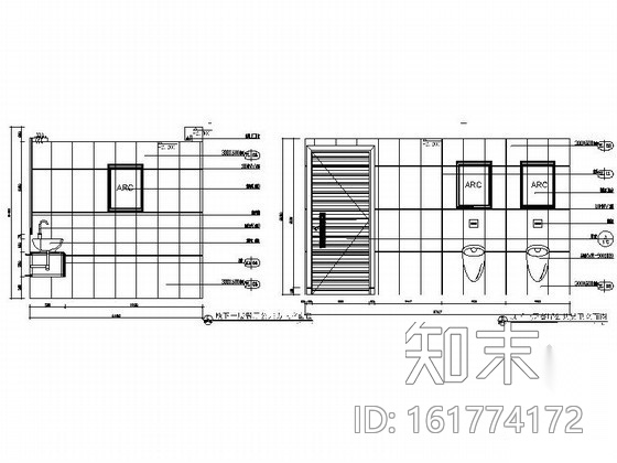 [深圳]某商务酒店餐厅卫生间装修图cad施工图下载【ID:161774172】