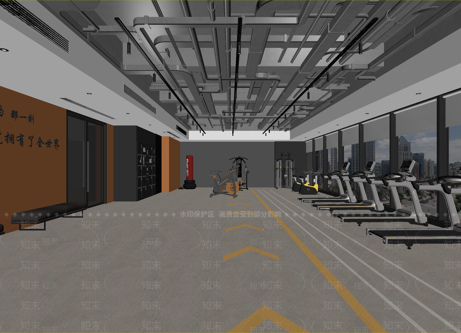 现代健身房3D模型下载【ID:1214774022】