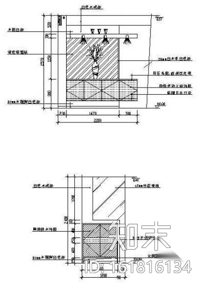 玄关图块cad施工图下载【ID:161816134】